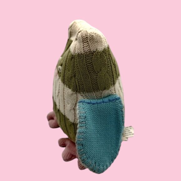 Pottery Barn Kids PBK Stuffed Toy Owl Weighted Cable Knit Plush Pillow Doorstop - Picture 5 of 13